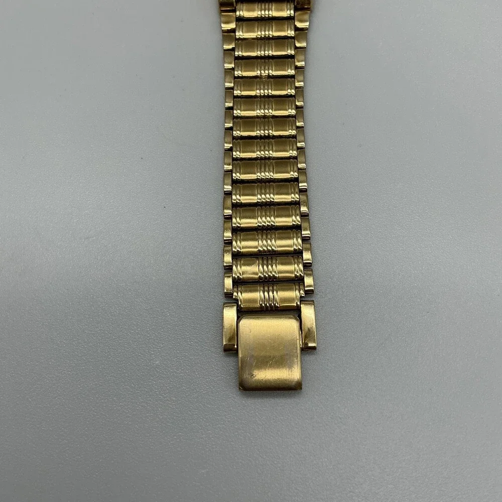 Vintage Citizen Mens Watch 25mm Black Dial Gold Tone 1022-H14231 New Battery 8